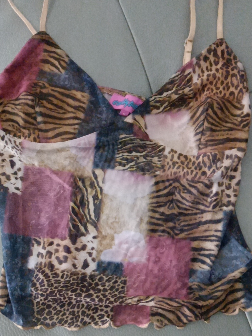 Edikted Mixed Animal Print Camisole in Tan, Pink, Blue - NWOT